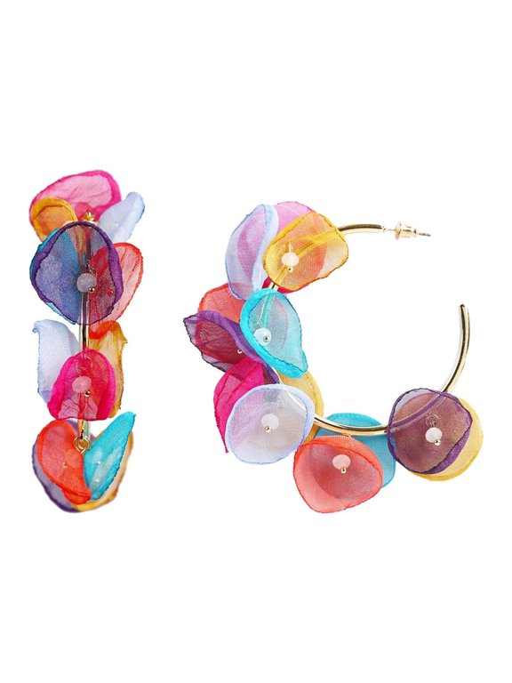 Flower Earrings Trend With A Wide Range Earrings Contracted Show Temperament Delicate Colorful Earrings Earrings Large Earring Chain Earrings for Women Dangling Earrings Studs Earrings Set Hear Rings