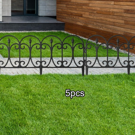 Flower Edging Panel, Animal Barrier Fence, Decorative Detachable Garden Edging Border, Garden Fencing for Park, Backyard Yard Balcony Garden 5Pcs arched