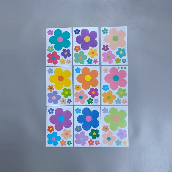 Flower Electrostatic Film Self-Adhesive Decorative Stickers for Windows Mixed color 300x200x0.2mm