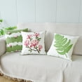 thumbnail image 1 of Flower Embroidered Throw Pillow Covers, Farmhouse Decorative Square Floral Accent Cushion Covers, Lumbar Pillow for Sofa Living Room Bedroom Home Decor Art 18 x 18 Inch, 1 of 5
