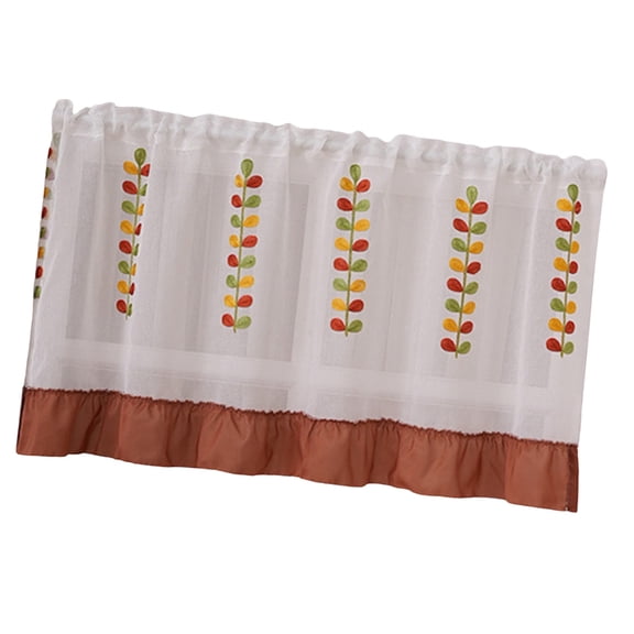Flower Embroidered Window Curtain 150Cm Length Polyester Fabric For Bedroom Light Control Privacy Draps