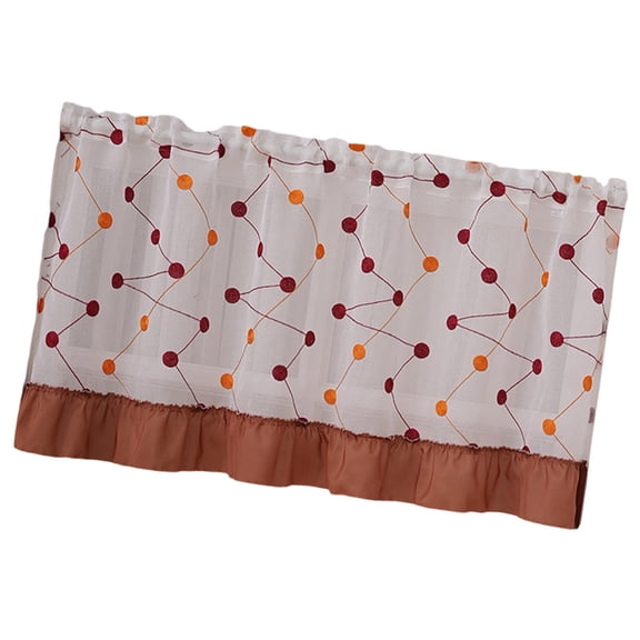 Flower Embroidered Window Curtain 150Cm Length Polyester Fabric For Bedroom Light Control Privacy Draps