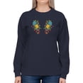 thumbnail image 1 of Flower Embroidery Hand Drawn Sweatshirt Women -Image by Shutterstock, Female 5X-Large, 1 of 4