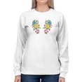 thumbnail image 1 of Flower Embroidery Hand Drawn Sweatshirt Women -Image by Shutterstock, Female XX-Large, 1 of 4