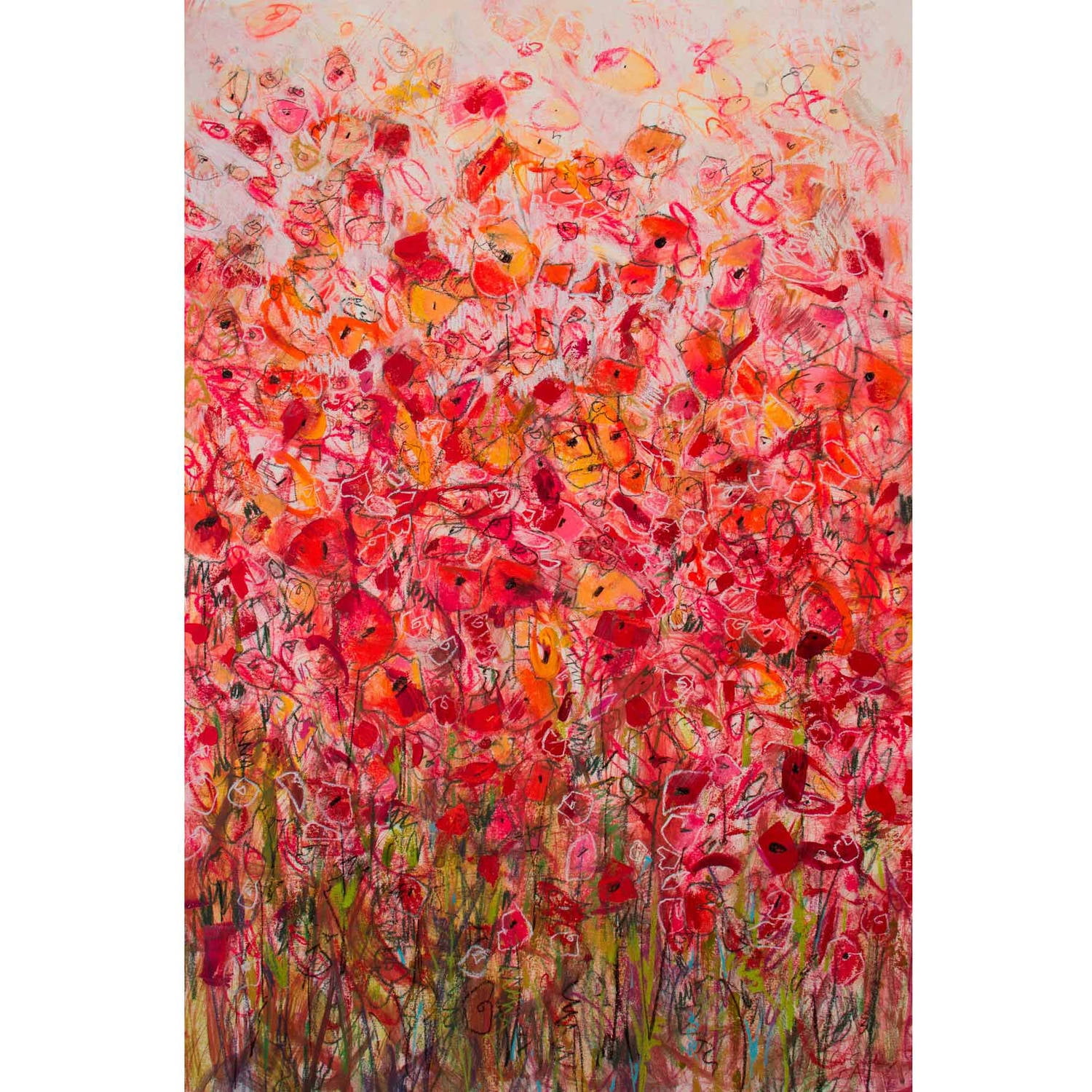 "Flower Explosion" Painting Print on Wrapped Canvas
