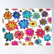 Flower Explosion Poster Wall Art, Modern Wall Decor, 8x12 UNFRAMED