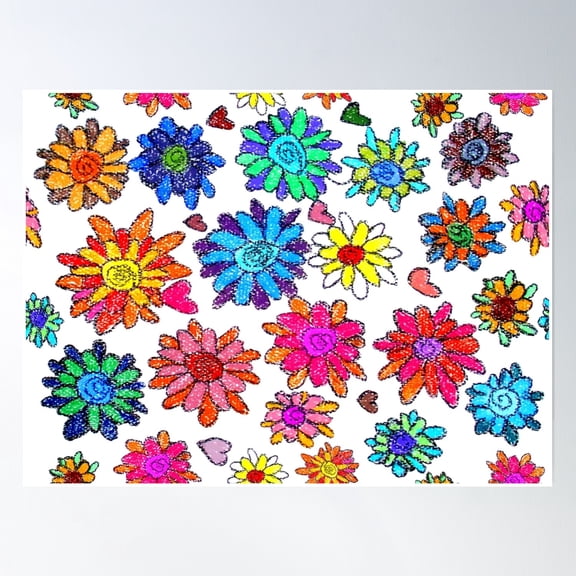 Flower Explosion Poster Wall Art, Modern Wall Decor, 8x12 UNFRAMED