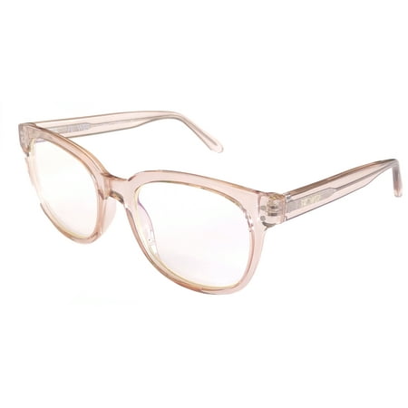 Flower Eyewear Handmade BlueLight Blocking Computer Glasses, Nude Crystal