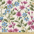 thumbnail image 1 of Ambesonne Floral Fabric by the Yard Upholstery, Blooming Flowers Bouquet, 2 Yards, Yellow Pink Blue, 1 of 5