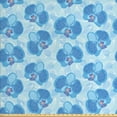 thumbnail image 1 of Ambesonne Flower Fabric by the Yard Upholstery, Soft Blue Orchid Blossoms, 3 Yards, Pale Blue Blue and White, 1 of 4