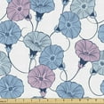 thumbnail image 1 of Ambesonne Flower Fabric by the Yard Upholstery, Bindweeds in Spring, 1 Yard, Blue Grey Mauve, 1 of 5