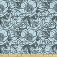 thumbnail image 1 of Flower Fabric by the Yard, Spring Themed Monochromatic Floral Pattern with Peony and Roses, Decorative Upholstery Fabric for Sofas and Home Accents, Pale Blue Grey by Ambesonne, 1 of 5