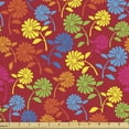 thumbnail image 1 of Ambesonne Flower Fabric by the Yard Upholstery, Colorful Blooming Daisy, 1 Yard, Multicolor, 1 of 5