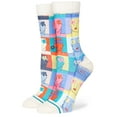 thumbnail image 1 of Flower Faces Crew Socks [Off White], 1 of 1