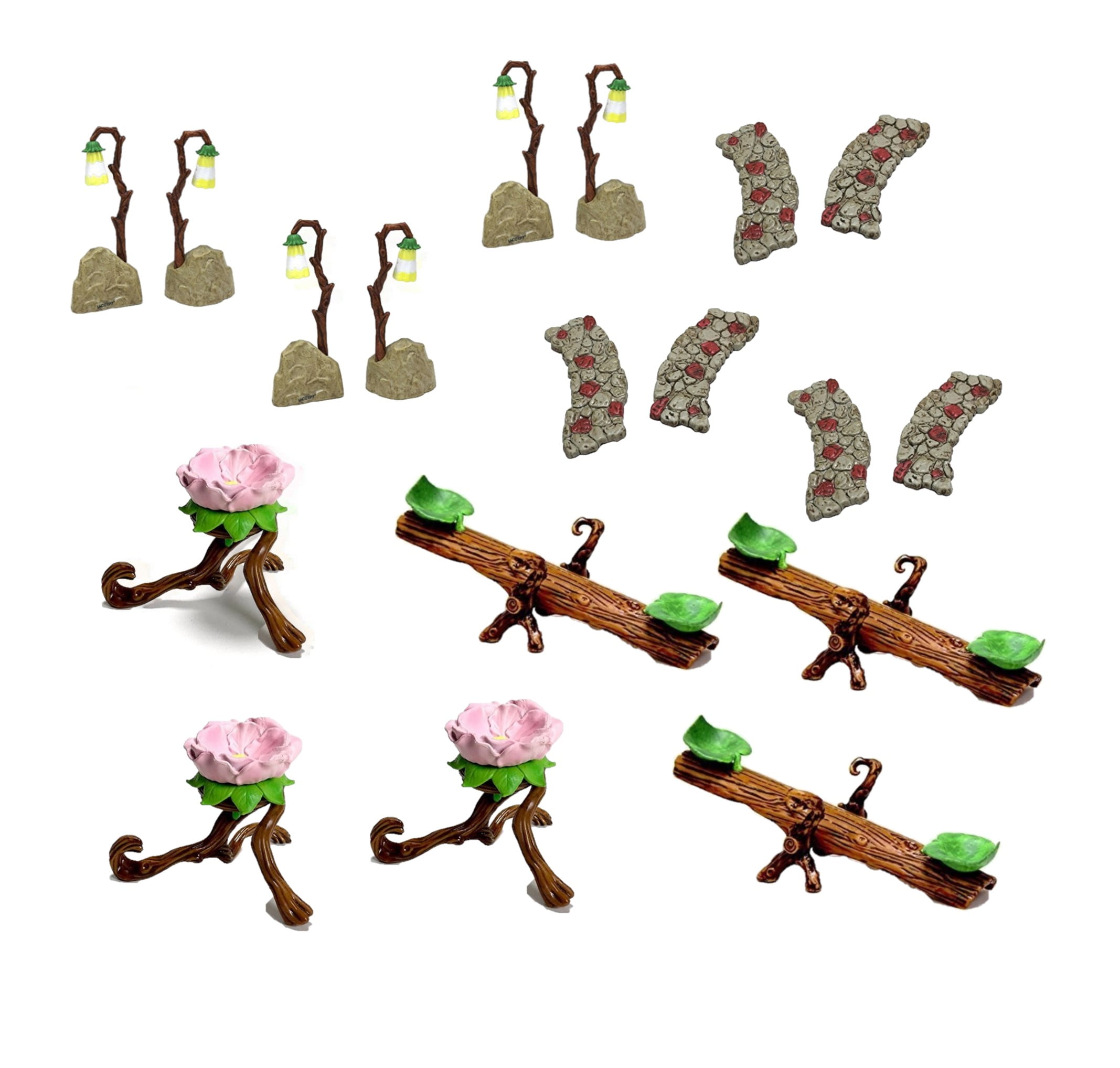 Vintage Style Garden Fairy Accessories Set, Plastic, Multicolor, Medium