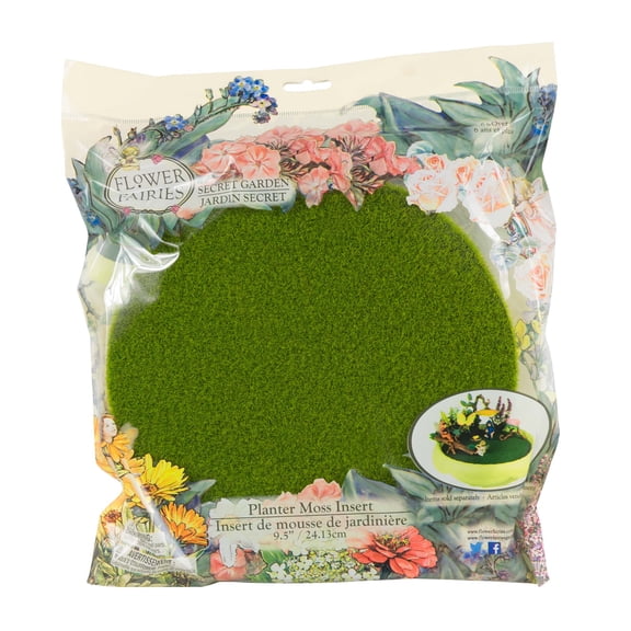 Flower FairiesSecret Garden (#FF1027) Moss Planter Insert, 9.5"