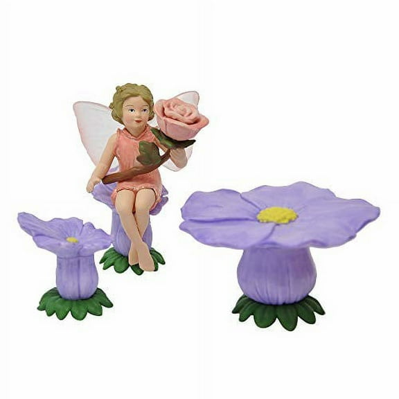 Flower Fairies Secret Garden Fairies (#FF1008B) Rose Fairy w/ Flower Chairs