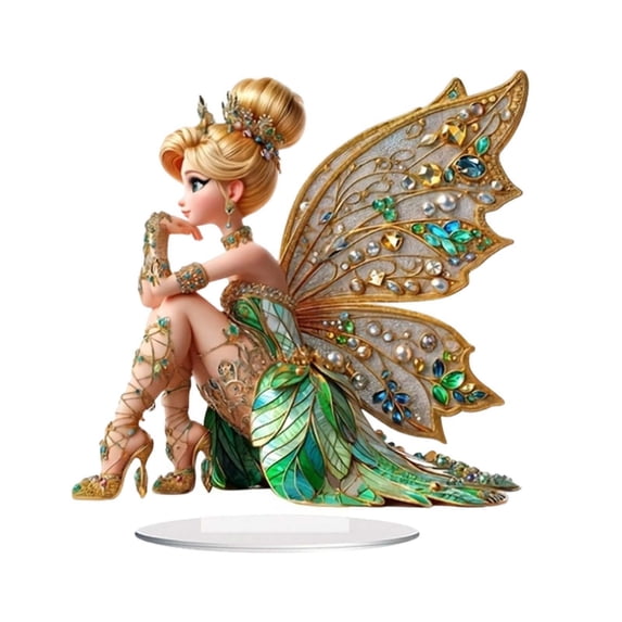 Flower Fairy Desktop Ornament, Tabletop Decoration, Easy to Display and Arrange, Home Decor for Study, Bedroom, or Living Room, Gift for Friend Birthday Holiday and Housewarming