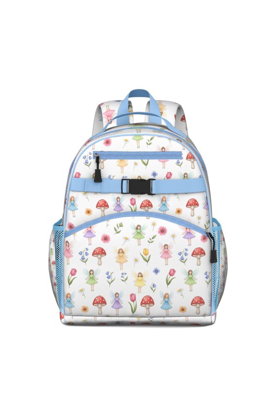 Flower Fairy Princess Pattern Backpack for School,Cute School Bag,Schoolbag with Adjustable Shoulder Straps & Padded Back,15.25"x11.5"x5.25"
