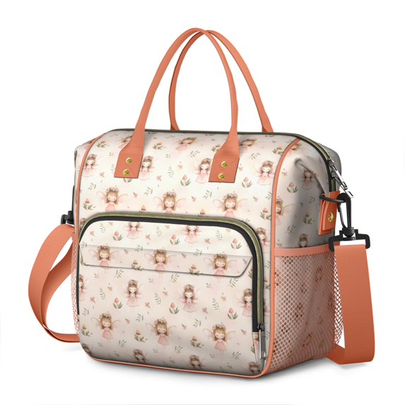 Flower Fairy Princess Pattern Womens Lunch Box for Work,Insulated Large Lunch Bag for Tween and Teen,Loncheras Para Mujer,Leakproof Adult Lunch Bag for Work,Beach,Travel,Picnic,Camping