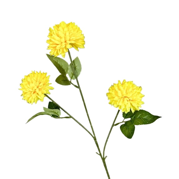 Flower Fake Mums Long Stem Flowers, 1 Pc Faux Kiku Flower Bulk,Silk Flowers Mini Chrysanthemum Floral Arrangements,Artificial Flowers Chrysanth Mini Fake Flower, 25.59 Inch, Yellow