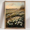 Spring Medoq Flower Field Landscape Spring Floral Poster, Golden Hour, Country ...