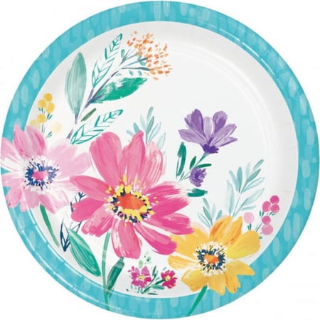 Flower Fields 9-inch Paper Plates 8 Per Pack