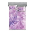 thumbnail image 1 of Flower Fitted Sheet & Pillow Sham Set, Dreamy Tree Body View Cloudy Details Love and Affection Valentines Inspired Motif, Decorative Printed 6 Piece Bedding Decor Set, King, Purple, by Ambesonne, 1 of 3