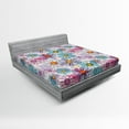 thumbnail image 1 of Ambesonne Colorful Fitted Sheet, Retro Spring Grunge, Queen Size, Multicolor, 1 of 2