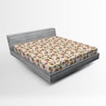 thumbnail image 1 of Ambesonne Exotic Fitted Sheet, Vintage Fall Flowers, Full Size, Red Yellow White, 1 of 2