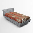 thumbnail image 1 of Ambesonne Flower Fitted Sheet, Vintage Style Botany Art, Twin Size, Salmon Umber, 1 of 2