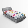 thumbnail image 1 of Flower Fitted Sheet, Watercolor Style Flowers Tulips Roses Colored Leaves Garden Plants Design Print, Soft Decorative Fabric Bedding, Twin Size, Multicolor, by Ambesonne, 1 of 2