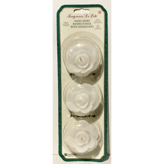 Flower Floating Candles 3 Pk 2" White Angel Kisses Candle-Lite Fragrance De-Lite