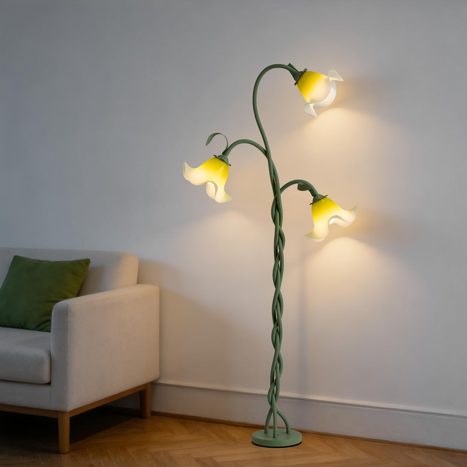 Flower Floor Lamp for Living Room,Tall Standing Reading Lamp with ...