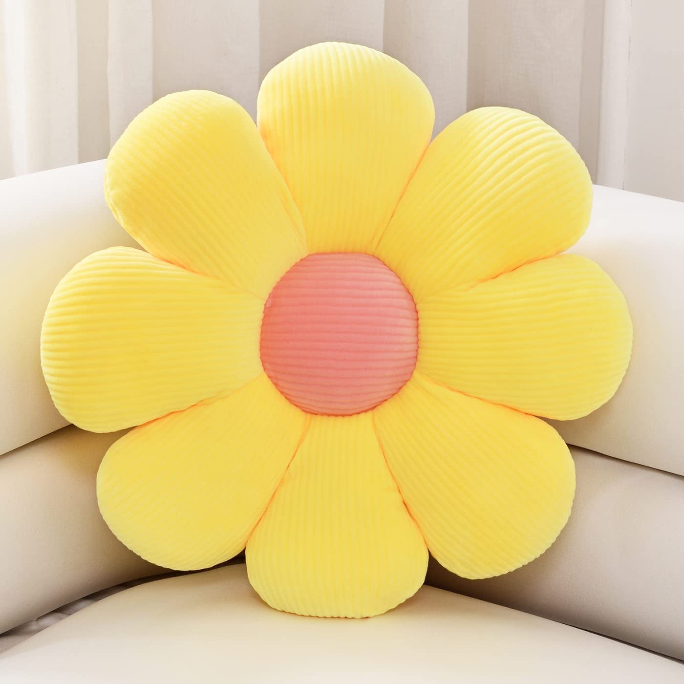Flower Floor Pillow Seating Cushion Daisy Flower Throw Pillow Cute Room