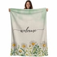 thumbnail image 1 of Flower Floral Blanket Soft Cozy Warm Throw Blanket for Couch, Plush Fuzzy Flannel Fleece Blankets for Sofa, White Daisies Wildflower Vintage Plant Bed Blankets Lightweight Gifts for Women, 32"x48", 1 of 9