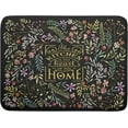 thumbnail image 1 of Flower Floral Dish Drying Mat 18x24 inch Microfiber Navy Blue Drying Mats with Hanging Loop Absorbent Green Leaves Dish Drainer Mat Reversible Flowers Drying Pad for Kitchen Counter Sink, 1 of 1