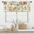 thumbnail image 1 of Flower Floral Kitchen Curtain Valance 54W x 18L Inch Vintage Blossom Plant Botanical Beige Spring Boho Retro Rod Pocket Short Cafe Small Window Treatment Drapes Decor, 1 of 6