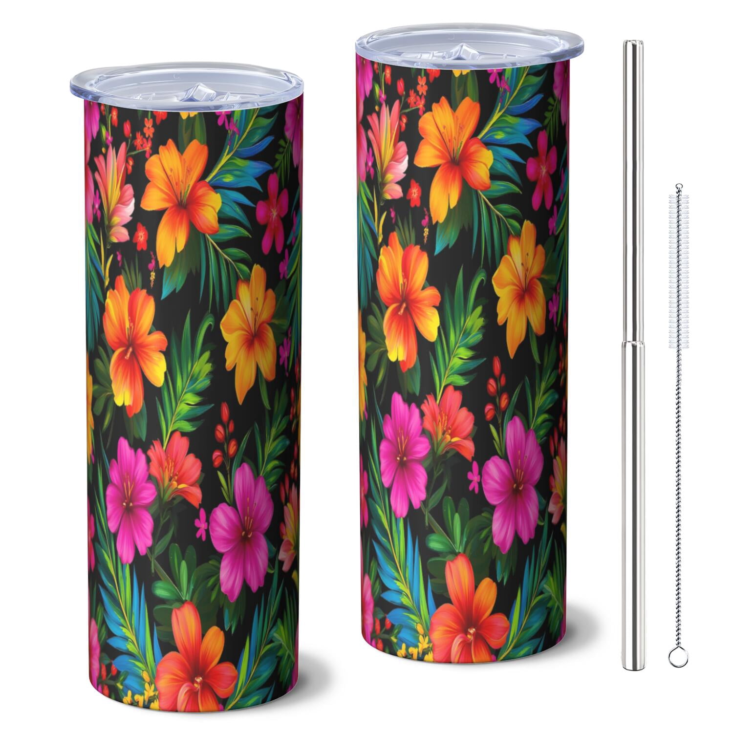 Flower Floral Print Pattern Insulated Lunch Bag for Women and Men, Large Portable Soft Cooler Tote, Thermal Food Storage Bag with Pearl Cotton, 8.66L, 8.75"x5.75"x9.5"