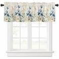 thumbnail image 1 of Flower Floral Valances for Windows Farmhouse Kitchen Curtains Valances Rod Pocket Valance Curtains for Kitchen Windows Red Blue Eucalyptus Plant Summer Spring Window Valances for Bathroom 42"x12", 1 of 6