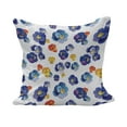 thumbnail image 1 of Flower Fluffy Throw Pillow Cushion Cover, Nature Botanic Design Colored Violet Floral Tiny Flowers Art Print, Decorative Square Accent Pillow Case, 36" x 36", Dark Blue Orange, by Ambesonne, 1 of 5
