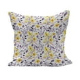 thumbnail image 1 of Flower Fluffy Throw Pillow Cushion Cover, Pattern with Flowers and Leaves ling Foliage Spring Rural Print, Decorative Square Accent Pillow Case, 20" x 20", Yellow Purple White, by Ambesonne, 1 of 5