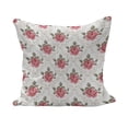 thumbnail image 1 of Flower Fluffy Throw Pillow Cushion Cover, Romantic Art Shabby Form Flowers Nature in a Frame with Leaves Roses Print, Decorative Square Accent Pillow Case, 24" x 24", Pink and Green, by Ambesonne, 1 of 5