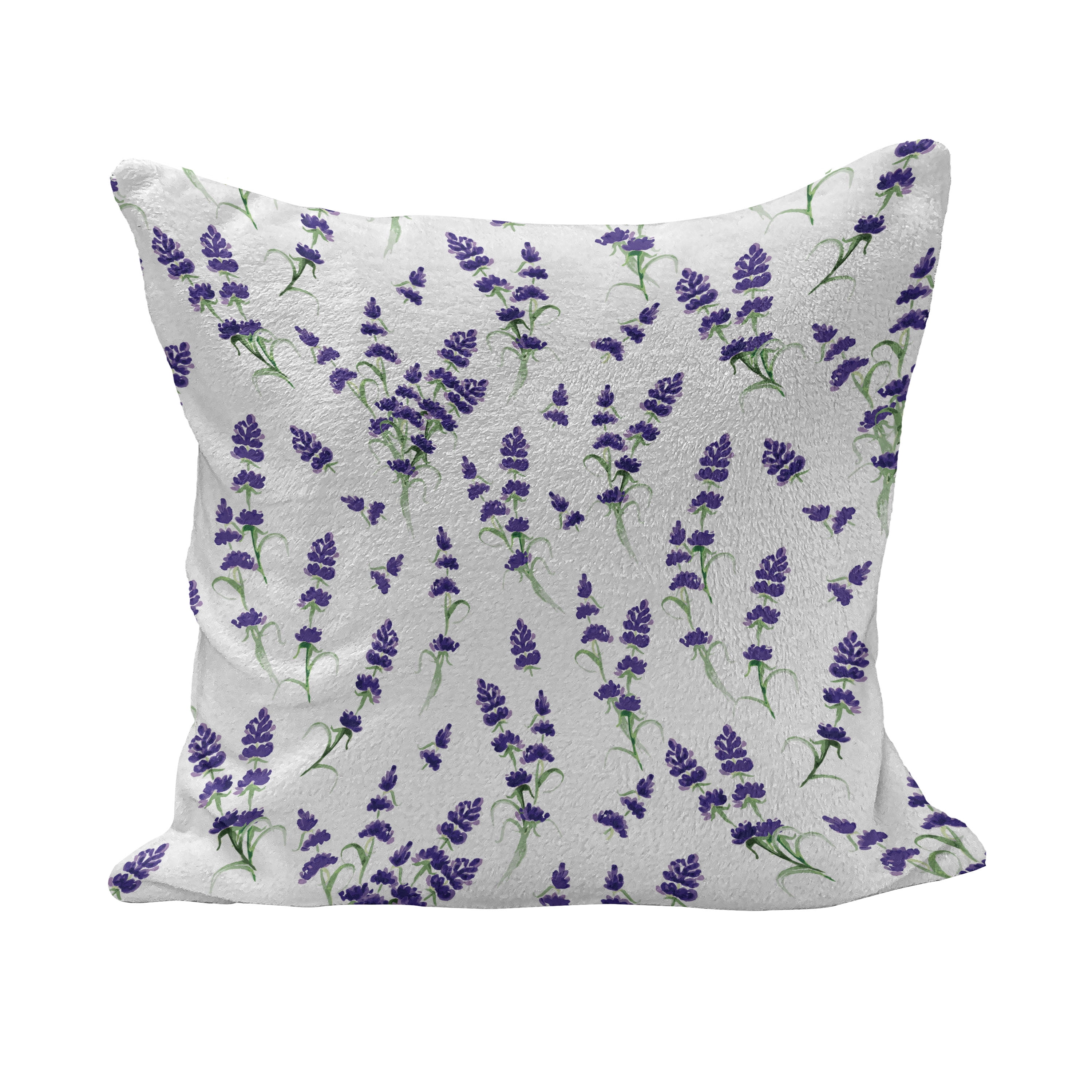 Flower Fluffy Throw Pillow Cushion Cover Watercolor Lavender Flowering Fragrant Pale Plant Essential Oil Extract Temperate Decorative Square Pillow