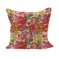 thumbnail image 1 of Flower Fluffy Throw Pillow Cushion Cover, Watercolor Styled Effect Floral Theme Flowers and Leaves Pattern Art, Decorative Square Accent Pillow Case, 16" x 16", Red and Orange, by Ambesonne, 1 of 5