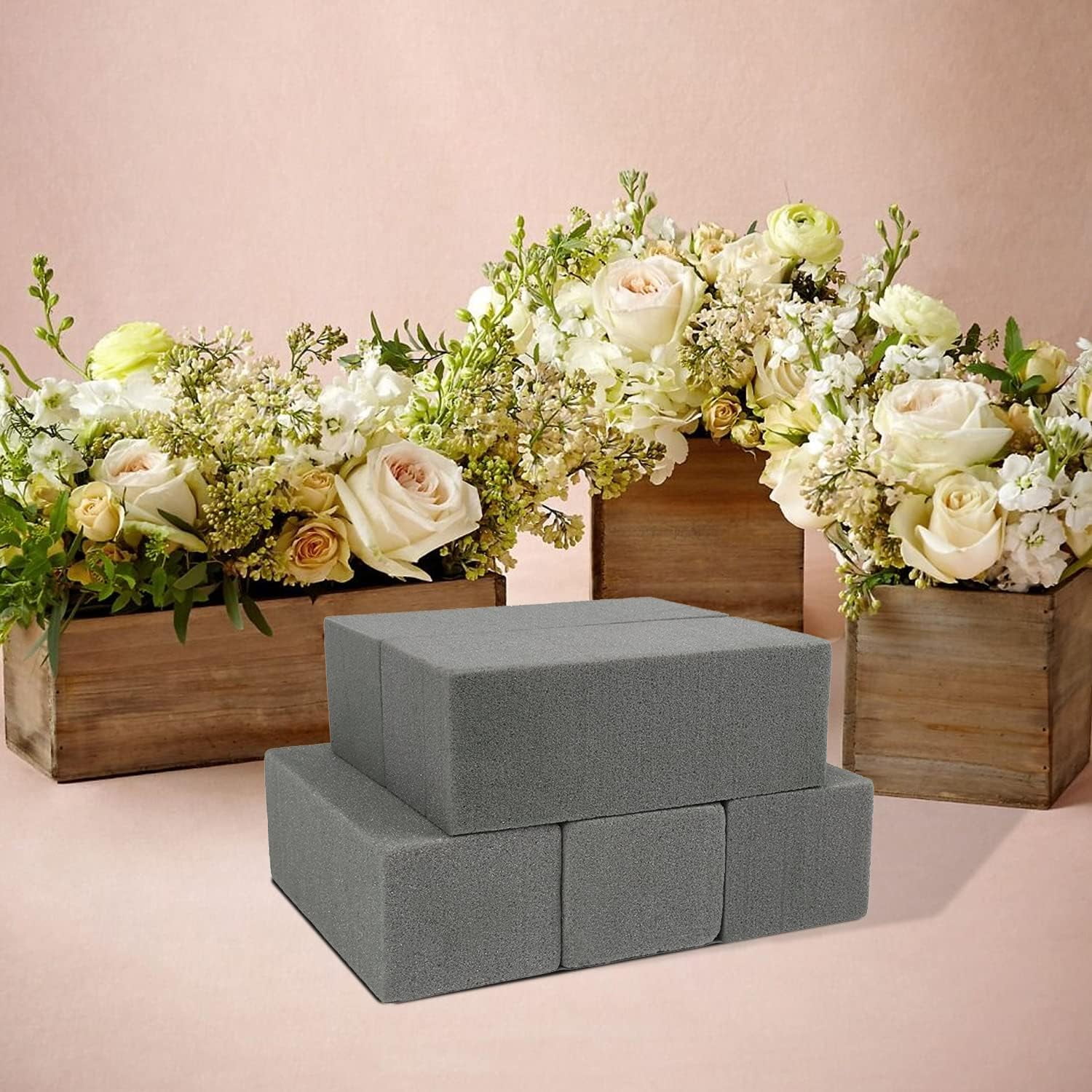 Flower Foam,4Pcs Dry Floral Foam for Artificial Flowers,Flower Sponge Foam for Flowers at Weddings & Funerals, Gray Florist Foam Blocks,Dry Floral Foam & flower arranging supplies