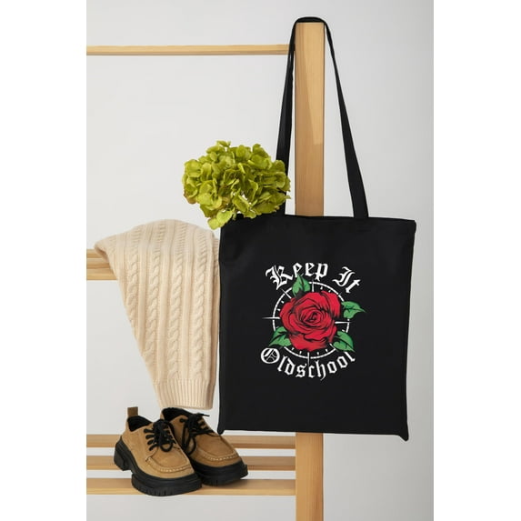 Flower For Oldies Red Roses Vintage Retro Print Unisex Tote Bag D390621