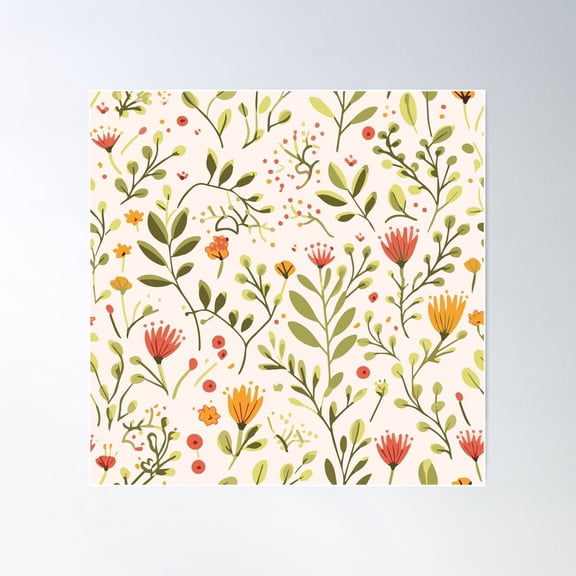 Flower Forest Poster Wall Art, Modern Wall Decor For Living Room Bedroom, 24x24 UNFRAMED