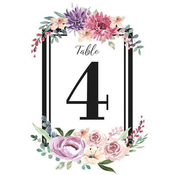 Flower Frame 41 Pieces Wedding Table Numbers Cardss 1-40 Double Sided with Head Table 4x6 inch Table Numbers for Wedding Reception/Party/Event