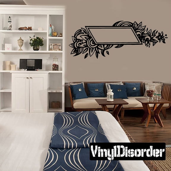 Flower Frame Wall Decal - Vinyl Decal - Car Decal - DC 8016 - 36 Inches